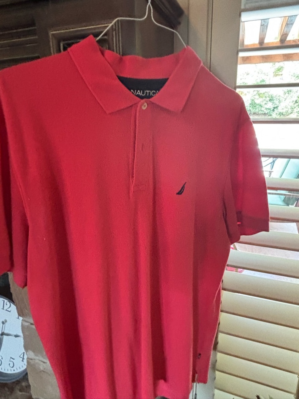 Nautica Men’s Bright Red Polo with Embroidered Logo